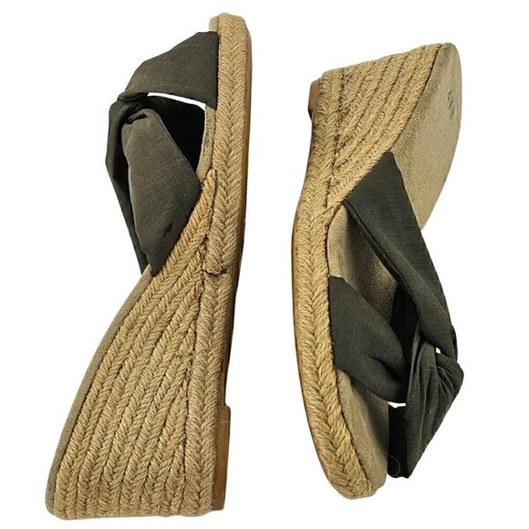 GAP Twisted Knot Espadrille Wedge Slip On Sandals Size 9 - Picture 3 of 9